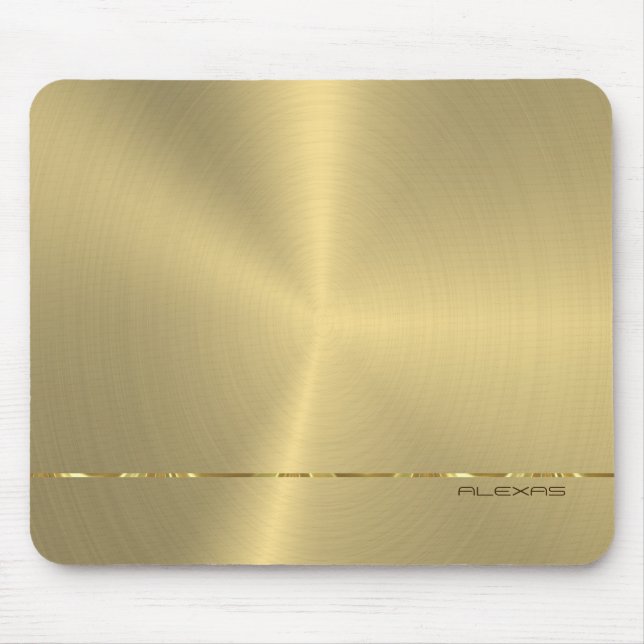 Shiny metallic faux gold background mouse pad (Front)