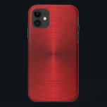 Shiny Metallic Red Design Stainless Steel Look iPhone 11 Case<br><div class="desc">Shiny metallic red design stainless steel look. Customisable and optional monogram. This is an image of metallic background</div>