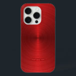 Shiny Metallic Red Design Stainless Steel Look iPhone 15 Pro Case<br><div class="desc">Shiny metallic red design stainless steel look. Customisable and optional monogram. This is an image of metallic background</div>