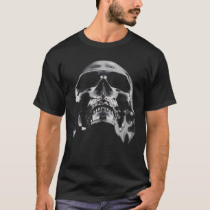 Shiny Metallic Skull Artwork T-Shirt