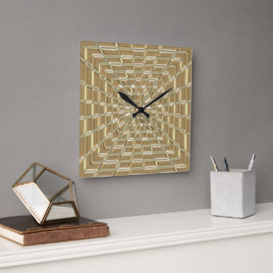 Shiny metallizer glass art wall clock