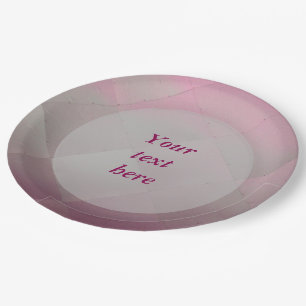 Shiny Modern Chequered Metal Pink any Text Paper Plate