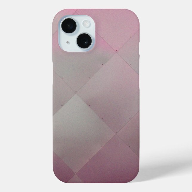 Shiny Modern Chequered Metal Pink Case-Mate iPhone Case (Back)