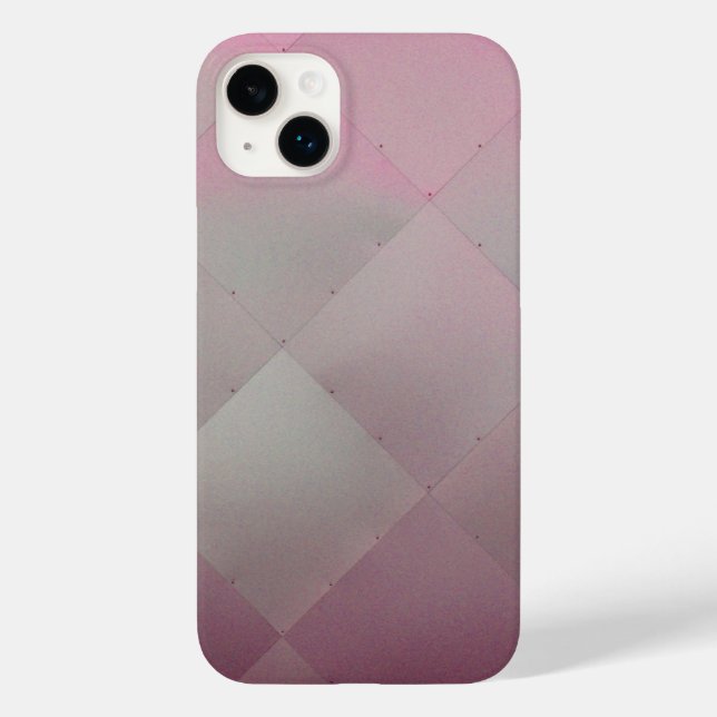 Shiny Modern Chequered Metal Pink Case-Mate iPhone Case (Back)