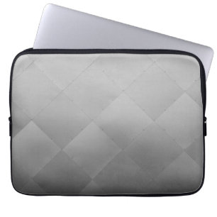 Shiny Modern Chequered Metal Silver Laptop Sleeve
