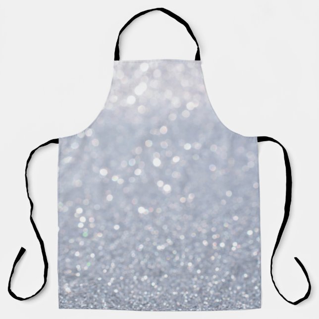 shiny of silver glitter abstract background apron (Front)