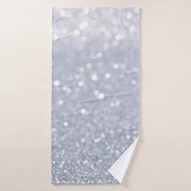 shiny of silver glitter abstract background bath towel (Bath Towel)