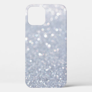 shiny of silver glitter abstract background iPhone 12 case