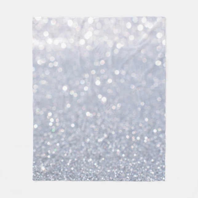 shiny of silver glitter abstract background fleece blanket (Front)
