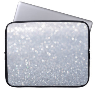 shiny of silver glitter abstract background laptop sleeve