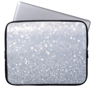 shiny of silver glitter abstract background laptop sleeve