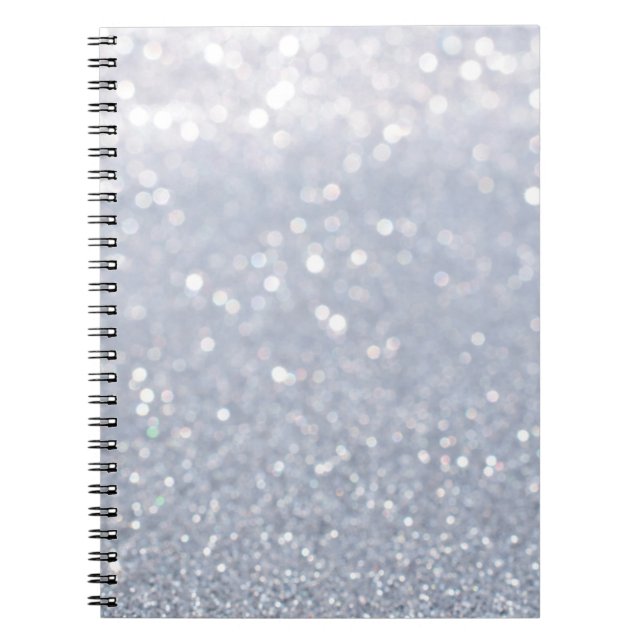 shiny of silver glitter abstract background notebook (Front)
