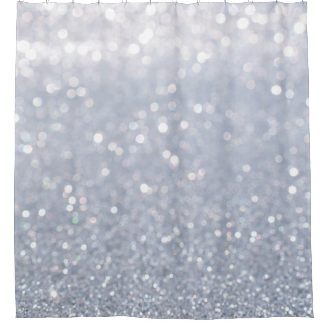 shiny of silver glitter abstract background shower curtain (Front)