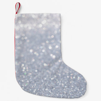 shiny of silver glitter abstract background small christmas stocking