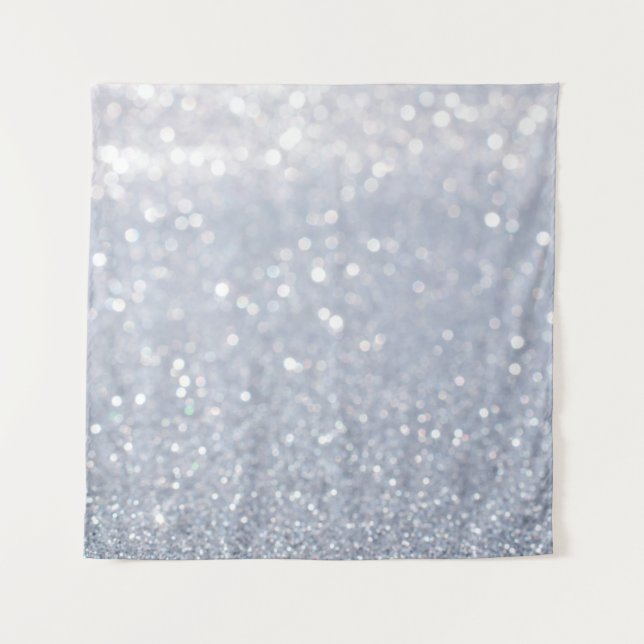 shiny of silver glitter abstract background tapestry (Front)