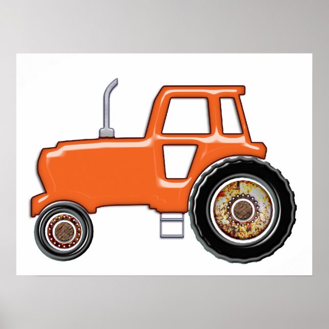 Shiny Orange Tractor Poster (Front)