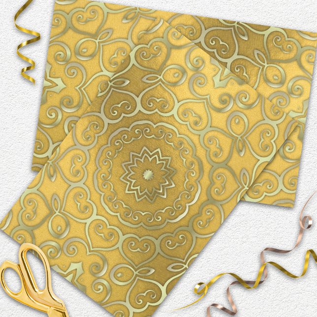 Shiny Ornate Oriental Arabesque Faux Gold Foil Tissue Paper (Creator Uploaded)