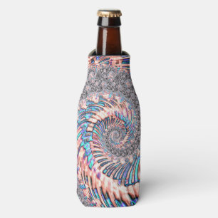 Shiny Pastel Fractal Bottle Cooler
