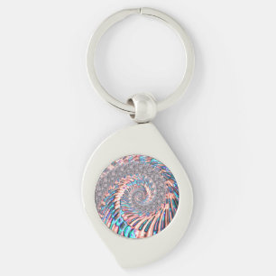 Shiny Pastel Fractal Key Ring