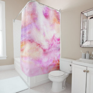 Shiny Pink Background  Shower Curtain