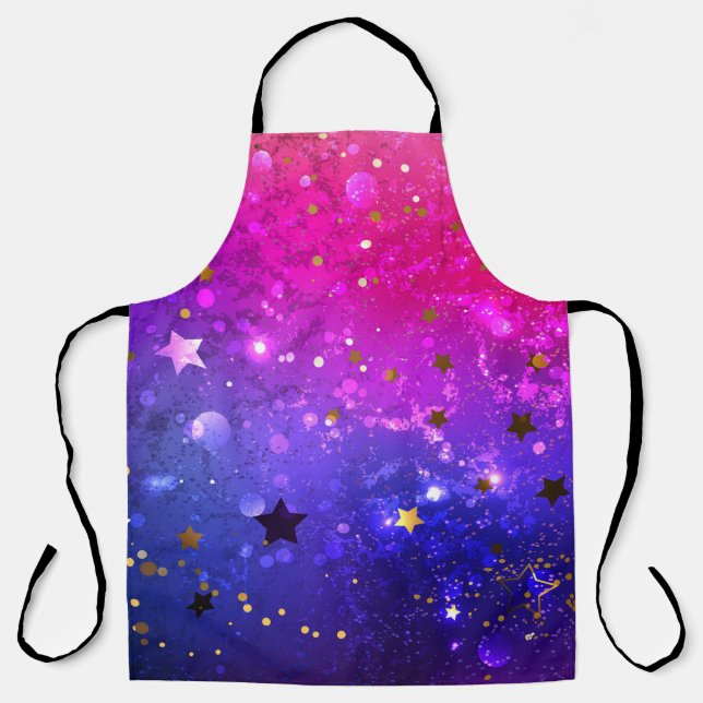 Shiny Pink Blue Background Apron (Front)