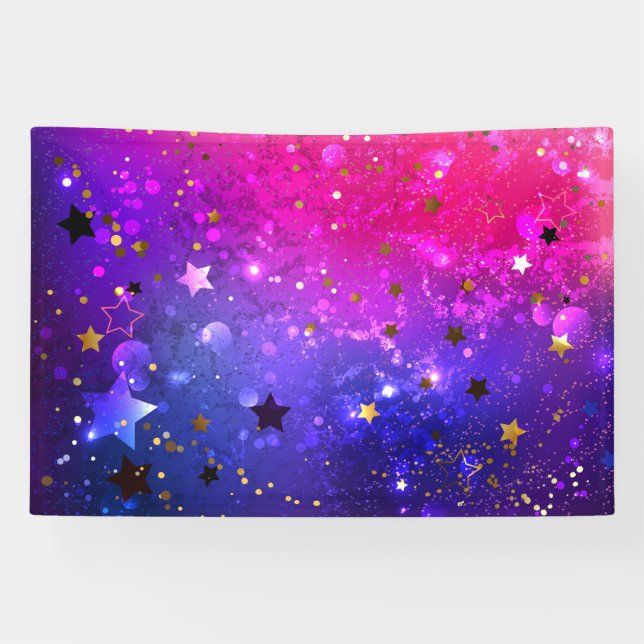 Shiny Pink Blue Background Banner (Horizontal)
