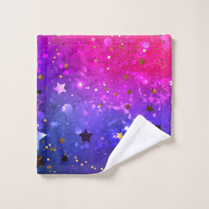 Shiny Pink Blue Background Bath Towel Set