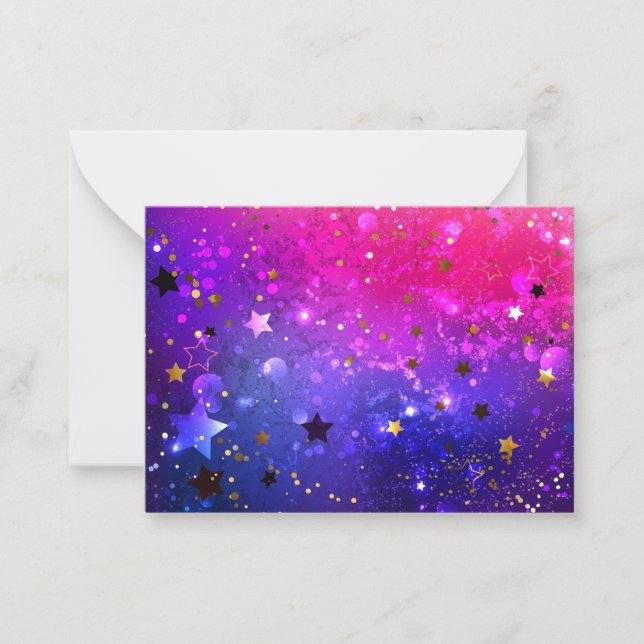 Shiny Pink Blue Background Card (Front)