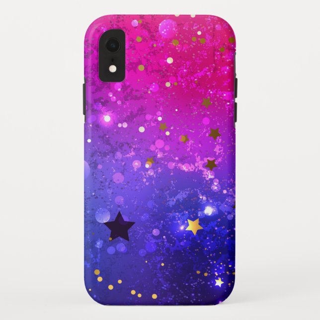 Shiny Pink Blue Background Case-Mate iPhone Case (Back)