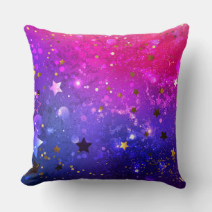 Shiny Pink Blue Background Cushion