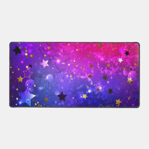 Shiny Pink Blue Background Desk Mat