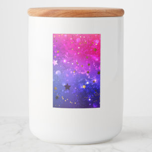 Shiny Pink Blue Background Food Label