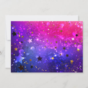 Shiny Pink Blue Background Holiday Card