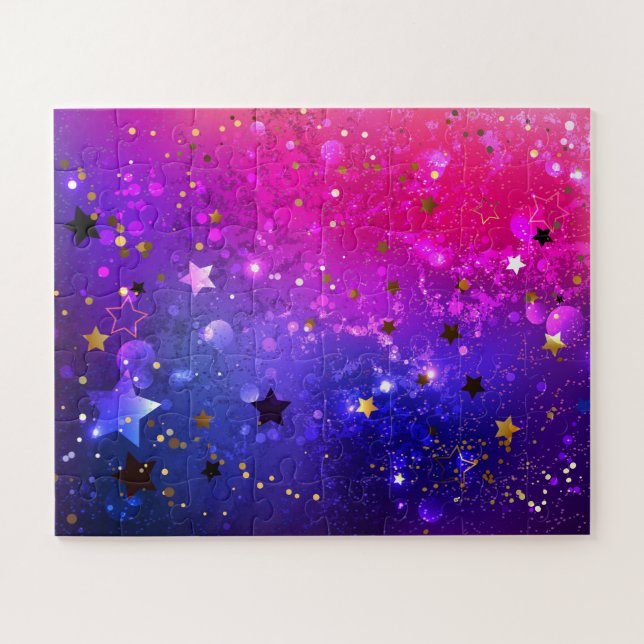 Shiny Pink Blue Background Jigsaw Puzzle (Horizontal)