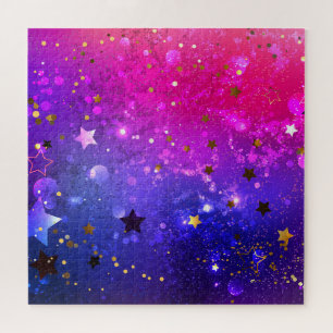 Shiny Pink Blue Background Jigsaw Puzzle