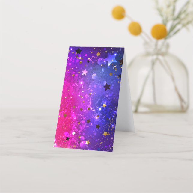 Shiny Pink Blue Background Loyalty Card (Back)