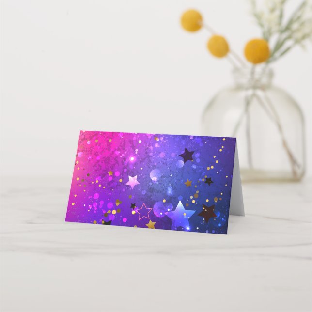 Shiny Pink Blue Background Loyalty Card (Front)