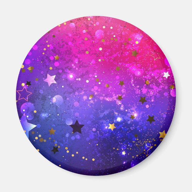 Shiny Pink Blue Background Magnet (Front)
