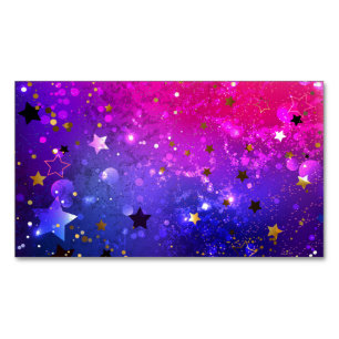 Shiny Pink Blue Background Magnetic Business Card