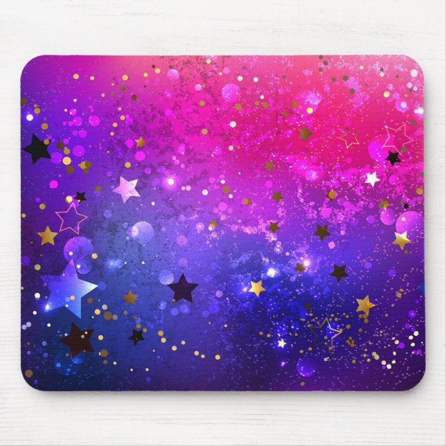 Shiny Pink Blue Background Mouse Pad (Front)