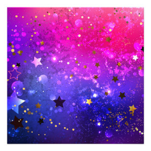 Shiny Pink Blue Background Photo Print
