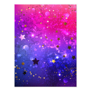 Shiny Pink Blue Background Photo Print