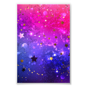 Shiny Pink Blue Background Photo Print