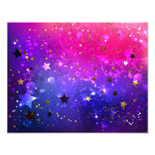 Shiny Pink Blue Background Photo Print
