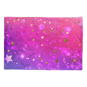 Shiny Pink Blue Background Pillowcase