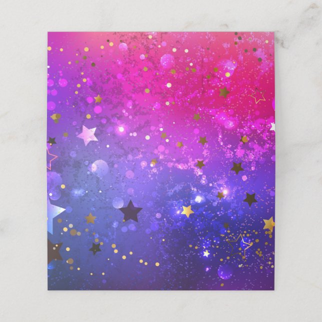 Shiny Pink Blue Background Place Card (Outside Unfolded)