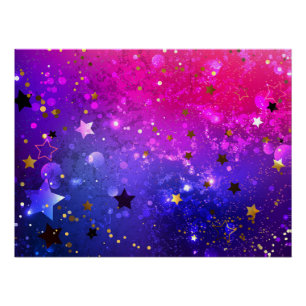 Shiny Pink Blue Background Poster