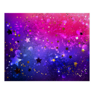 Shiny Pink Blue Background Poster