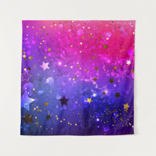 Shiny Pink Blue Background Tapestry