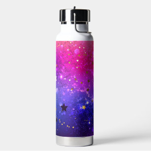 Shiny Pink Blue Background Water Bottle